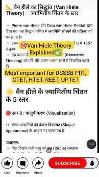 Van Hiele Theory Explained ज्यामिति सीखने के 5 स्तर #Geometry Learning Levels |Maths Pedagogy# viral