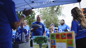 All eyes on the Cougs and Red Raiders in Lubbock this weekend 👀 BYU alum Andy Reid and Texas Tech alum Patrick Mahomes are encouraging fans to team up to support Literacy Lubbock—bring a book to the Cougs Care tailgate before the game or donate at alumni.byu.edu! | BYU