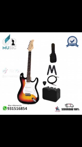 pack , guitarra eléctrica a 550 soles. pedidos al 931 516 854, envios a todo el peru #guitar #guitaraelectrica #instrumentosdecuerdafrotada #instrumentosmusicales