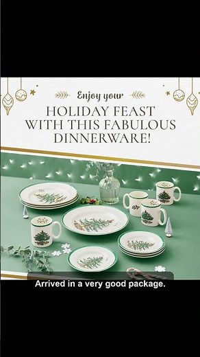 Spode Christmas Tree 12-Piece Dinnerware Set, Service for 4