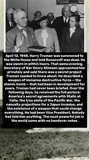 The President Who Learned About Atomic Bomb, The Secret Deals With Stalin, And Pacific War Status