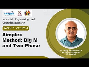 Lec 34: Simplex Method: Big M and Two Phase