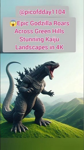 😱Epic Godzilla Roars Across Green Hills-Stunning Kaiju Landscapes in 4K #godzillaearth #godzilla #yt