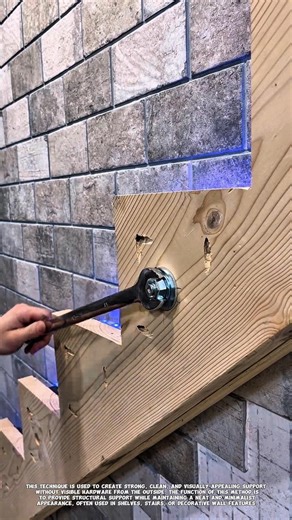 Hidden Wooden Bracket Installation – Smart Wall Support Technique!.