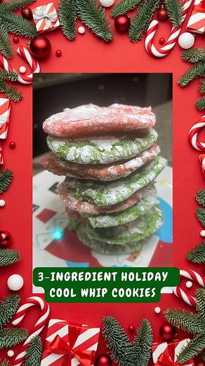 1.8K views · 14 reactions | 3-Ingredient Holiday Cool Whip Cookies...