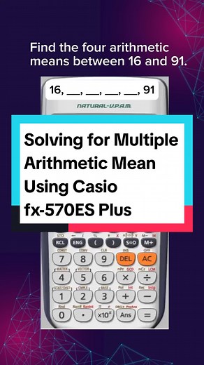 Solving for Multiple Arithmetic Mean Using Casio fx-570 ES Plus #commondifference #arithmeticmean #arithmeticmeanstutorial #arithmeticprogression #arithmeticsequence #math #mathematics #calculator #caltech #calculatortricks #calculatortechniques #march2024let #mathmajor #fypシ゚viral #fypシ