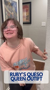 I cannot with this girl 😂 Ruby picked out her outfit for tomorrow and y’all… it’s entirely queso themed. QUESO. That’s it. That’s the vibe. 😆She’s LIVING her best queso queen life 🤣 I just can’t make this stuff up!! I love this girl SO MUCH. ❤️ #QuesoQueen | RubysRainbow.org