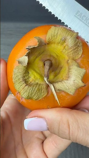 Teaching how to peel a persimmon)) #asmr #food #asmrvideo