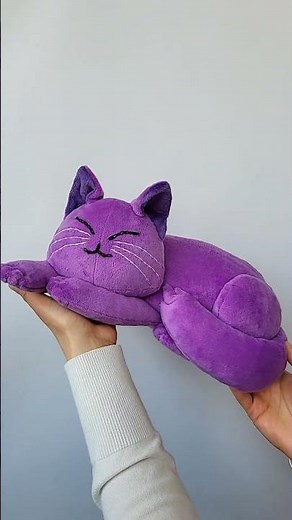 Purple Cat – Custom Plush Toy from a Drawing!