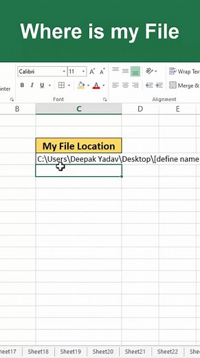 Check File Location | tips and tircks | Time saving shortcut in ms excel | Excel tips and tricks in ms excel | #msexcel #exceltips #exceltricks #excelshorts #shorts #viral #reels #excelhacks #excelshortcutkeys | #excelformula #interviewquestions | where is my Excel file in computer | File Path in ms excel | Deepak Yadav Sir