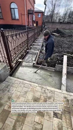 Concrete Pour & Vibration Pro Finish! #concrete #construction #tools