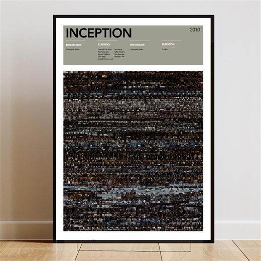 Inception Movie Poster | Film Frame Montage, Wall Art Decor - Etsy