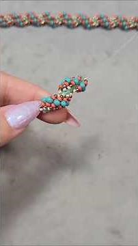 Spiral Stitch Seed Bead Bangle Bracelet
