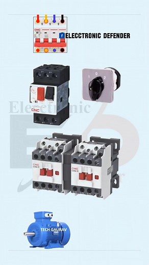 Reverse forward Starter Wiring with Mechanical interlock #Elecctronic_Defender #electricaltips #electrician #CircuitDiagram #automation #control | Elecctronic Defender