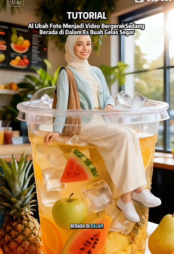 tutorial ai ubah foto menjadi video bergerak sedang berada di dalam es buah gelas segar, tutorial ai edit foto jadi video berada di dalam es buah gelas dingin aesthetic viral tiktok, cara membuat foto jadi video bergerak berada di minuman es buah raksasa menggunakan ai generator, ai foto es buah segar aesthetic buka puasa ramadhan vibe, tutorial edit foto berada di dalam es gelas dingin dengan efek buah tropis, ai trend edit foto jadi video unik viral 2026, ai foto es segar buka puasa dengan bua