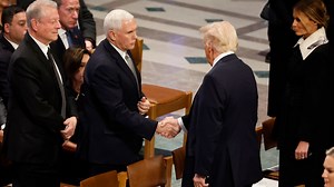 Donald Trump and Mike Pence Shake Hands at Jimmy Carter's Funeral