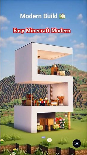Easy Modern House in Minecraft #minecraft #minecraftshorts