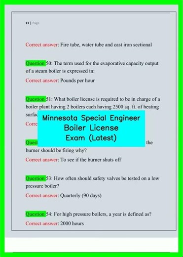 Minnesota Special Engineer Boiler License Exam Latest video