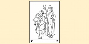 Nativity Shepherds Colouring Page