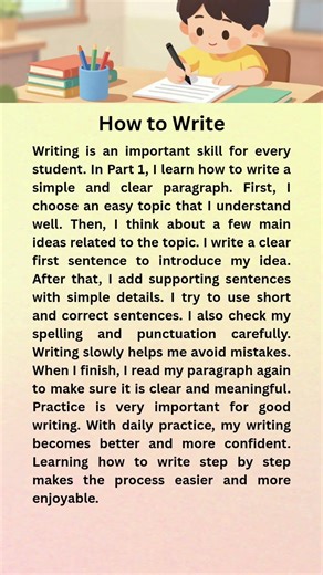 How to Write – Part 1 ✍️📘 | Learn Paragraph Writing Step by Step #shorts #writing #learn