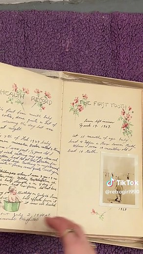 I could sit here all day and read through this. The first time I was shown this was many years after my grandmother died. I sat there in wonder and really thought, wow they loved her… idk why I didn’t think they kept books like this so long ago. It’s just the sweetest and Ill cherish it forever. #nostalgic #babybook #memories