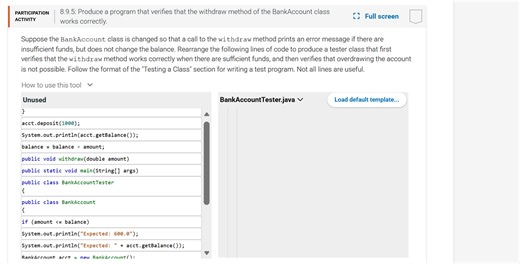 Produce a program that verifies that the withdraw method of the... | Filo