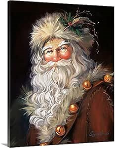 GREATBIGCANVAS Father Christmas Canvas Wall Art Print, Christmas Home Decor Artwork, 16"x20"
