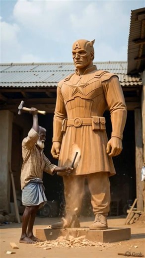 Captain America statue making..#viral #funny #youtube #entertainment