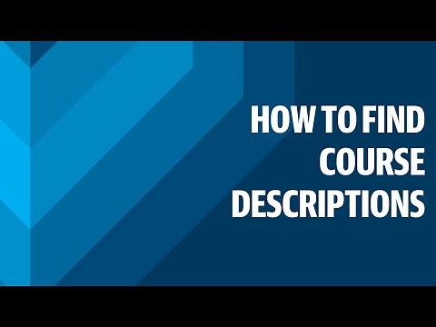 How to Find Course Descriptions