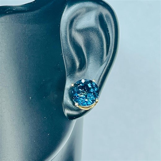 14k Gold Earrings Ruby Diamond Floral Stud - Etsy