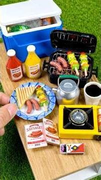 DIY Miniature Camping Supplies For Barbie & Dollhouse 🔥 #diy #ASMR #miniature #shorts #crafts