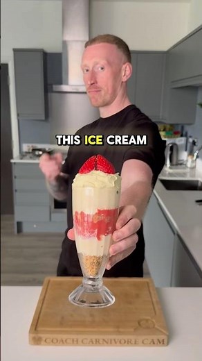 Healthy Strawberry Ice Cream Sundae 🍓✅