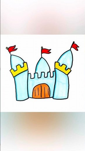 How to draw a castle | easy drawing for kids #simple #fort #kidsvideo #kidsart #cutedrawing #diy art