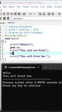 🔴 Class - 33 | GoTo statement in C language #goto #clanguage