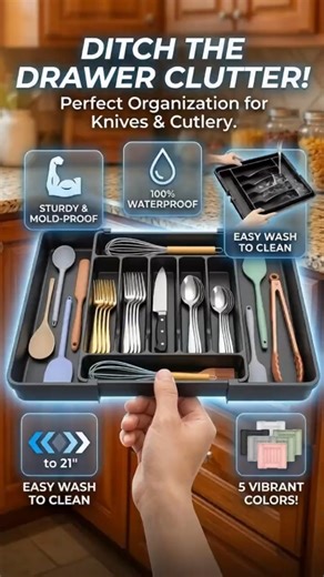 Extra Large Expandable Silverware Organizer