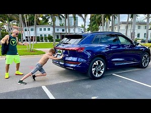 10 Year Old Boy Pushes a Car!