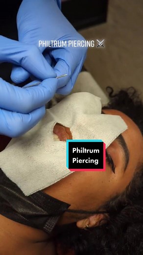 People have been asking for this one for a while. Quick philtrum piercing from earlier. #piercing #fyp #safepiercing #medusapiercing