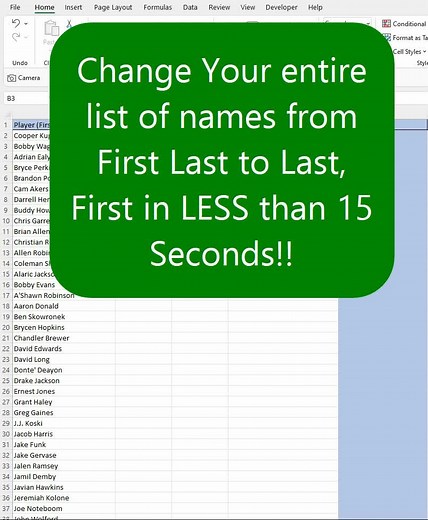 Rearrange Names in Excel Quickly and Easily!