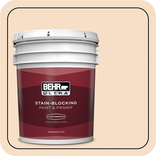 Check The Home Depot's Q&A Before Buying: BEHR ULTRA 5 gal. Home Decorators Collection #HDC-SP14-3 Faint Peach Extra Durable Flat Interior Paint & Primer