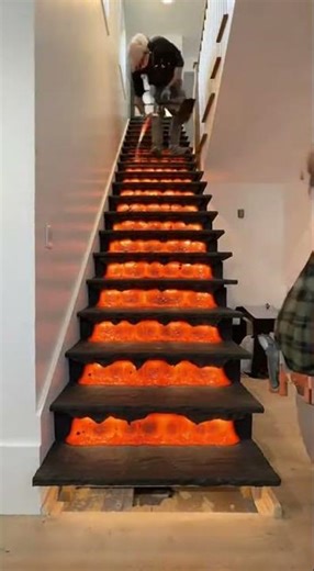 Old Staircase to Viral Molten Lava Stairs #interiordesign #homedecor