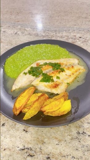 Amazing Pan-Fried Snapper with Pea Puree and Lemony Butter - your new fish and chips!