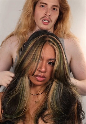 CAMO HAIR !! She wanted camo hair this was my first time creating it and we are so obsessed I used @Matrix @L’Oréal Professionnel & @Pulp Riot Hair products to create this look !! . . . #hairtransformation #hairtok #colorfulhair #haircolour