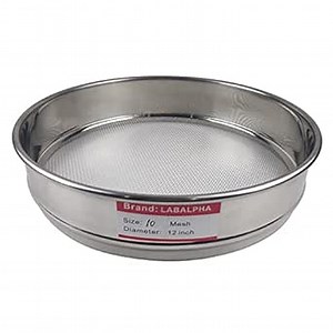 LABALPHA 10 Mesh Lab Sieves, 10 Mesh Test Sieve, 12'' Diameter, 304 Stainless Steel Wire Cloth (2mm)