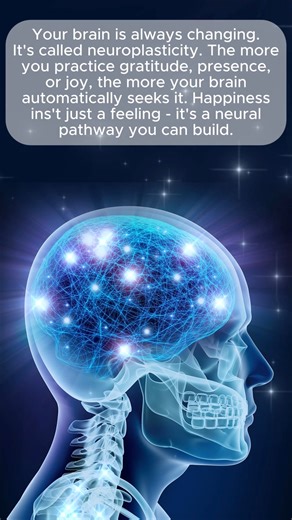Your brain is always changing. It's called neuroplasticity. The more you practice gratitude, presence, or joy, the more your brain automatically seeks it. Happiness ins't just a feeling - it's a neural pathway you can build. | David Wolfe