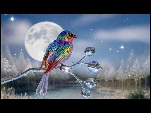 七色の羽を持つ美しいガラスの鳥🕊️ glass tree branch is a beautiful bird with seven-colored rainbow glass feathers.