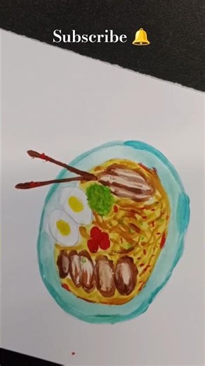 Ramen Bowl Painting🍜#art #SatisfyingArtShort#drawing #painting#howtodraw#doodle #easydrawing#ramen