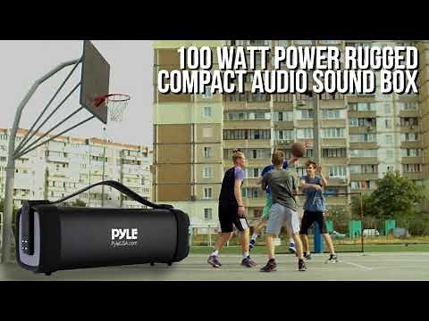 Wireless Portable Bluetooth Speaker - 100 Watt Power Rugged Compact Audio Sound Box Stereo - PBMSQG5