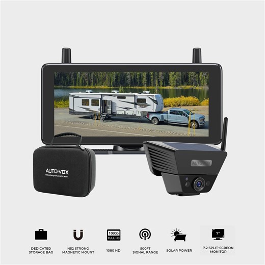Solar 5 Wireless Backup Camera with 5" Monitor | AUTO-VOX