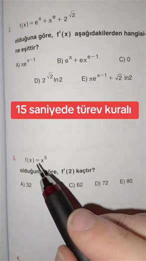 Türev Kuralları ve Hesaplamaları