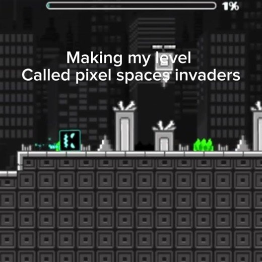 Making level space invaders |#geometrydash #making